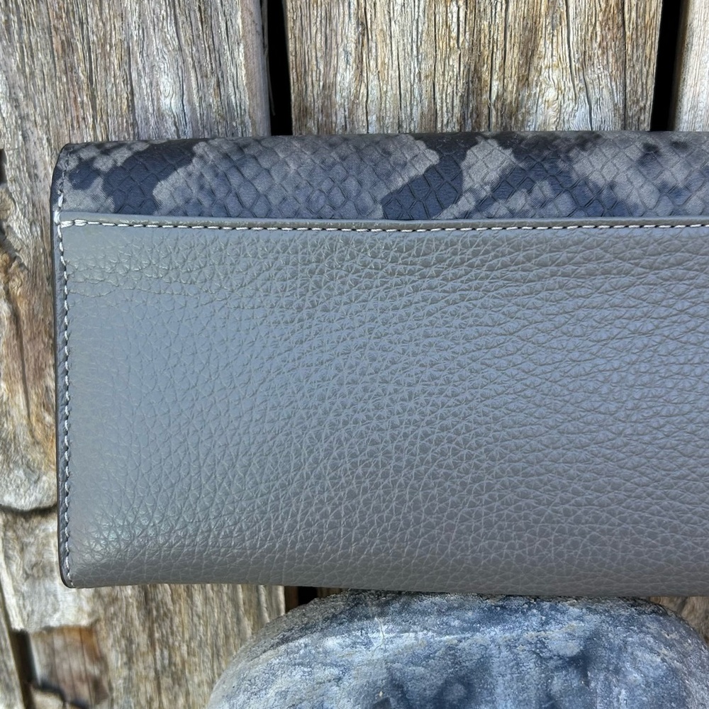 Coach Slim Envelope Wallet Python Leather Silver … - image 4